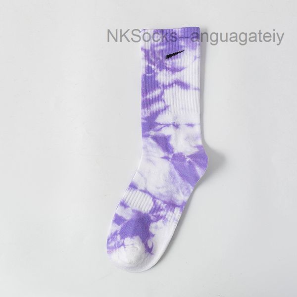 

men's classic fashion tie dyed socks hook brand men women long cotton sports high candy colour middle tube moisture absorption sock lux, Black