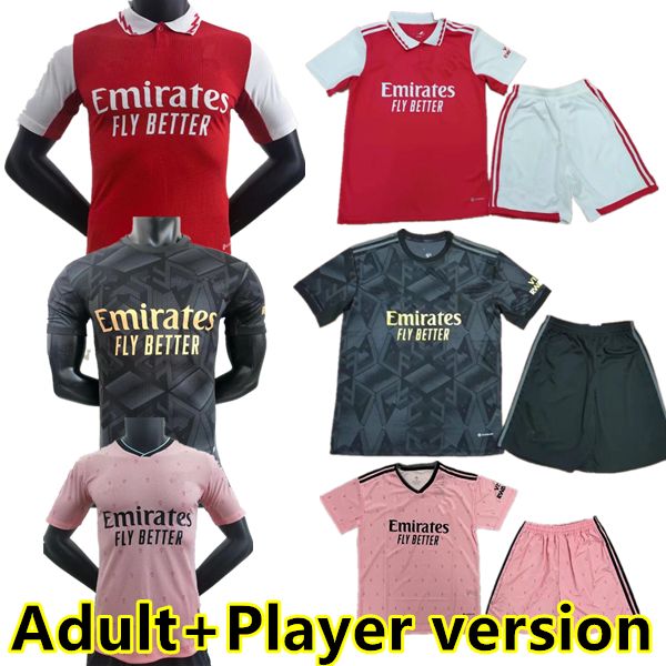 

22 23 arsen soccer jersey gunners black odegaard thomas pepe saka tierney henry willian smith rowe pink fans player version football shirt u, Black;yellow