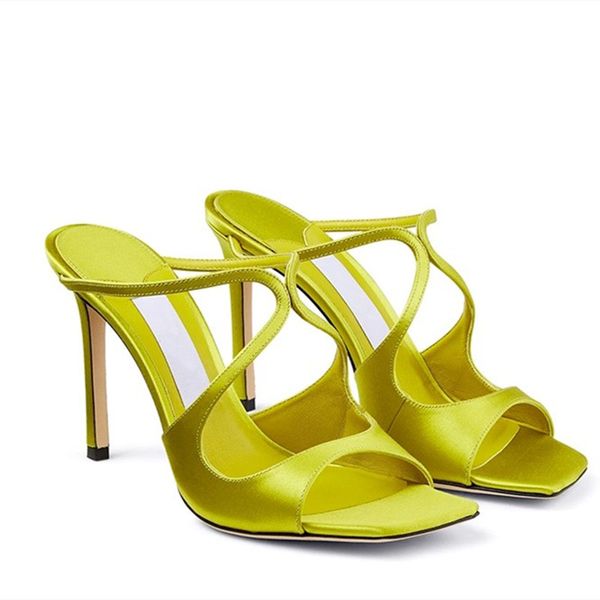 

summer fashion gladiator sandal square head cross tied stiletto heel slip on patent leather chic designer shoes high heels women party sanda, Black
