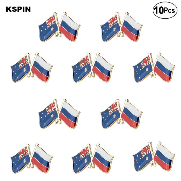 

australia and russia union friendship brooches lapel pin flag badge brooch pins badges 10pcs a lot, Gray