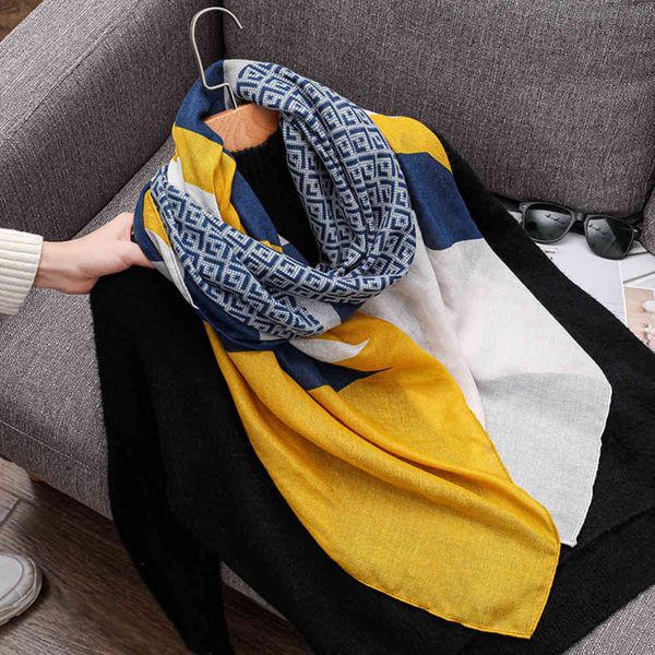 

2021 south korea dongdamen white-collar students travel versatile dual-purpose shawl scarf silk scarf female, Blue;gray