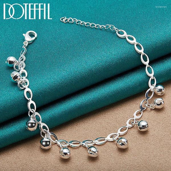 Link Kette 925 Sterling Silber Bead Ball Glocke Armband Für Frauen Mode Charme Hochzeit Verlobung Party SchmuckLink Lars22