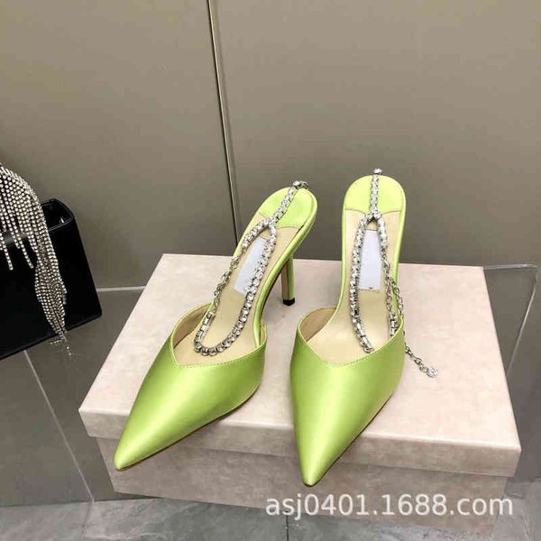 

spring dress shoes and summer pointed chain women's shoes glite sequin single high heels baotou sandals m5ye, Black