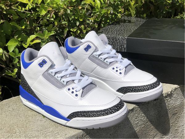 

shoes released authentic 3 racer blue men basketball white black cement grey real leather retro sports sneakers