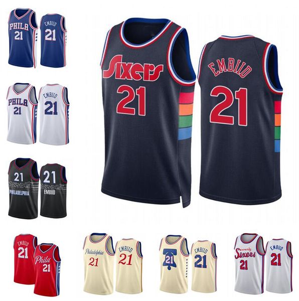 

joel embiid basketball jersey men youth s-xxl black city version jerseys in stock, Black;red