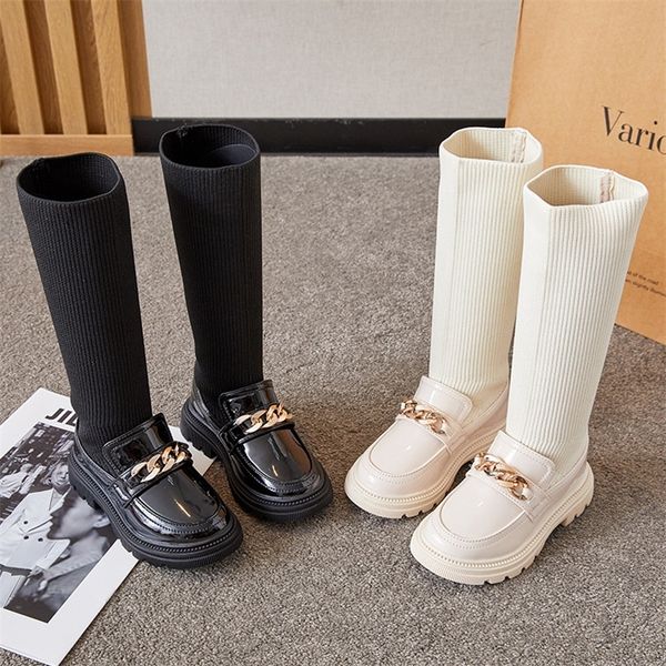 

sneakers winter korean over-the-knee boot for girls with metal chain so 220823, Black;red