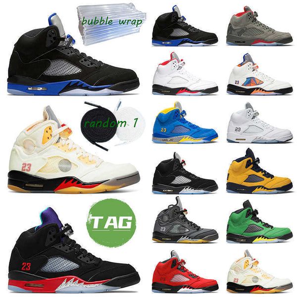 

jumpman 5 men basketball shoes 5s camo 3 sail white cement oregon oreo international raging flight mens trainer sports sneakers, Black