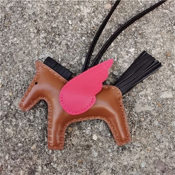 

style sheepskin pegasus bag pendant mini female bag hanging jewelry 220610, Black