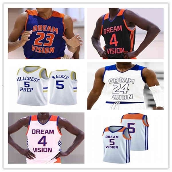 

xflspmen high school dream vision basketball jersey kyree walker jake kyman jalen green makur maker bryan penn-johnson alex wade custom, Black