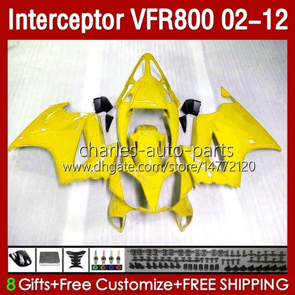 OEM Body для Honda VFR800 VFR 800 RR CC 800RR Interceptor 02-12 Кузов 129NO.144 800CC VFR800RR светло-желтый 02 03 04 05 06 07 08 09 10 11 12 VFR-800 RR 2002 2012