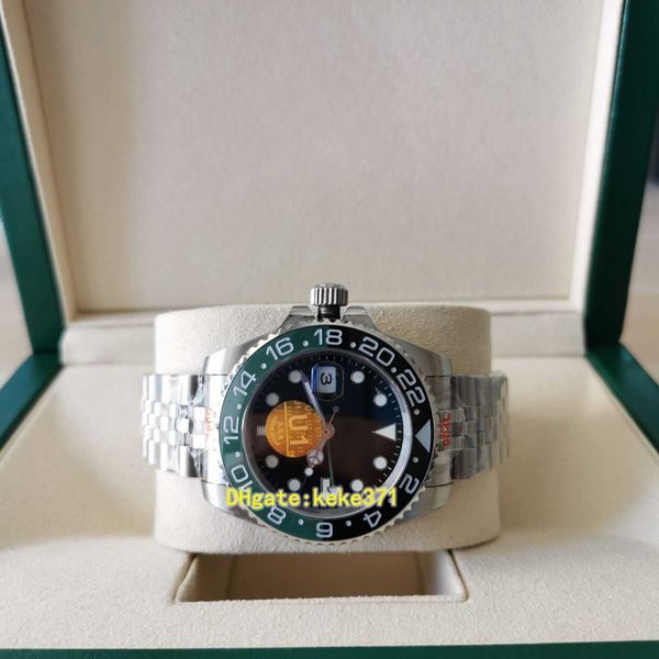 

2022 men watches u1f 126720vtnr 126720 40mm stainless gmt sprite green-black luminova sapphire 2813 movement automatic mechanical 272l, Slivery;brown