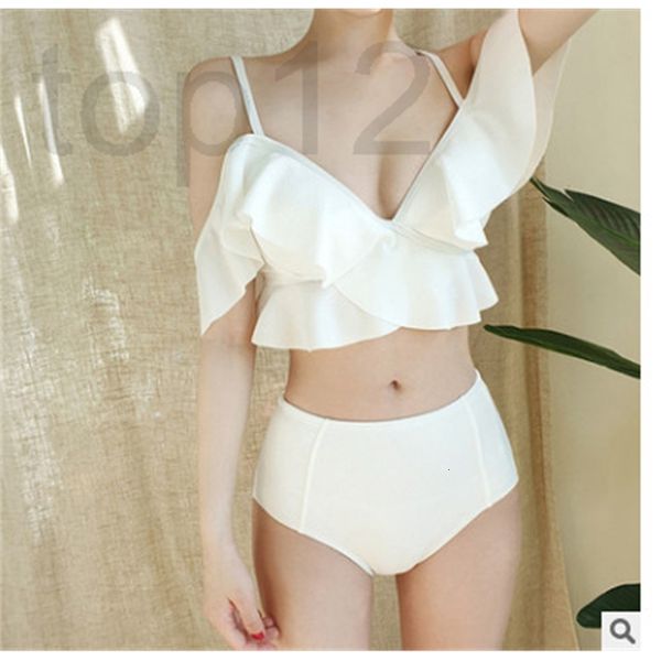 

casual dresses designer swimsuit women's new split high waist cover belly show thin conservative korean style spring bikini lqsc, Black;gray