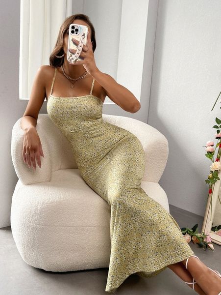 

ditsy floral print bodycon dress c9fd#, Black;gray