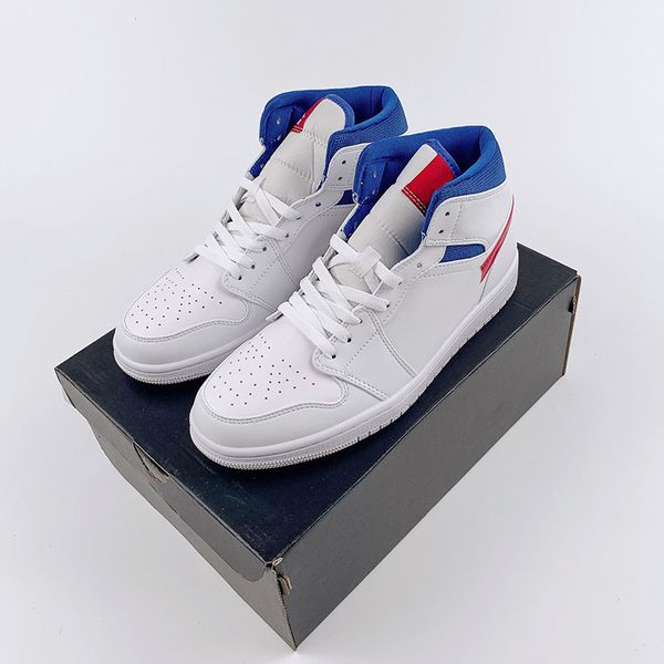 

designer shoes jumpman 1 1s og mid mens basketball luxury designer white blue red built-in rear palm air cushion womens running sports sneak