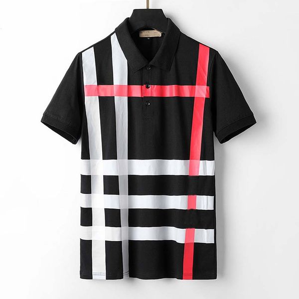 

2022 mens designer polos brand business classic fashion embroidery clothing men fabric letter striped pattern t-shirt collar casual, White;black