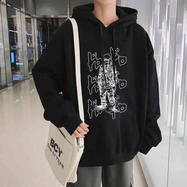 Japan Anime Dorohedoro Nikaido Stampa Felpa con cappuccio Uomo anni '90 Manga Felpe oversize Felpa con cappuccio casual Moda Uomo Felpe Cosplay 2022 Y220713