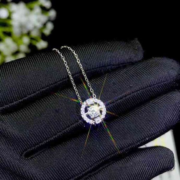 

pouring shiny moisanite gemstone women necklace jewelry 925 sterling silver birthday gift year memento, Golden