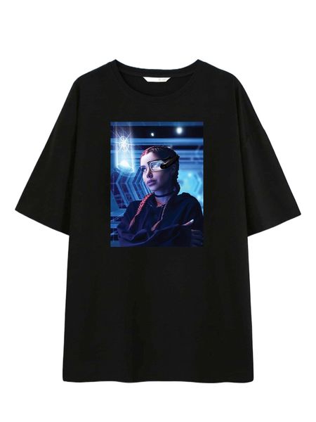

romwe x dena nguyen figure graphic tee i9uz#, White