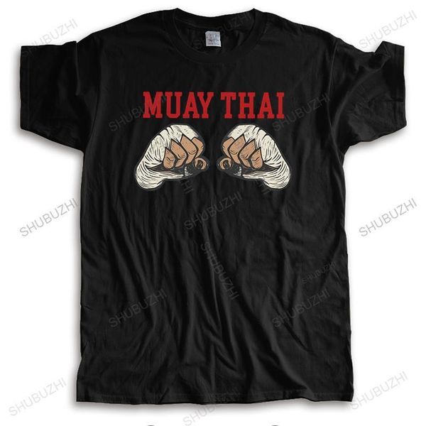 Clássico Mens Muay Thai Combat Workout Tshirt Mangas Curtas Cotton T-shirt Designer Thailand Kickboxing Boxe T-Shirt Apparel 220421