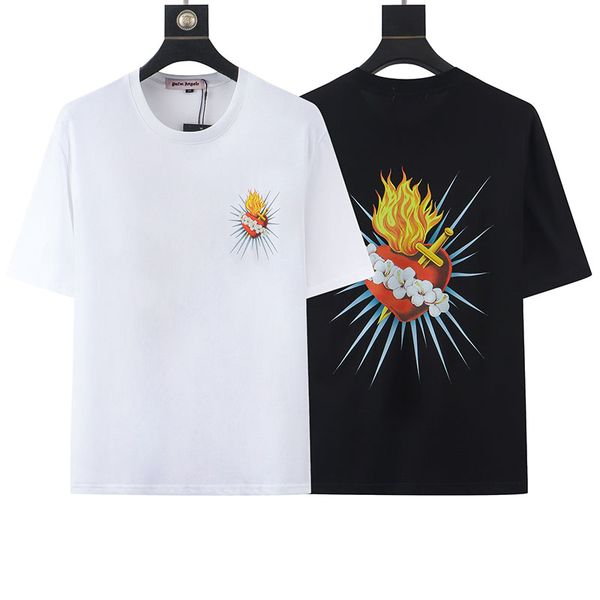 

mens casual t shirts heart print summer tide fashion tshirts short sleeves 100% cotton breathable anti-pilling black and white clothing m-xx, White;black