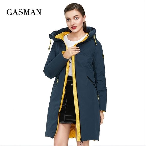 

gasman brand hooded down parka women's winter jacket women's coat female warm outwear thcik jacket 210 201214, Black