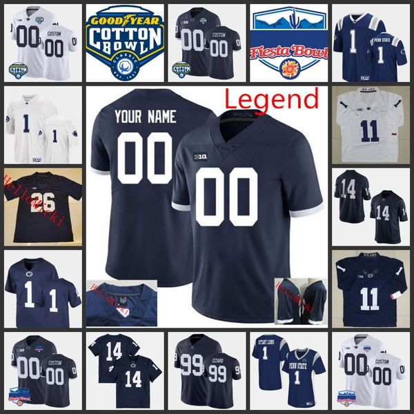 2022 NCAA Custom Penn State Nittany Lions Stitched voetbalshirt 7 Jaylen Reed 40 Jesse Luketa 70 Juice Scruggs 46 Nick Tarburton 21 Tyler Rudolph 11 Daniel George