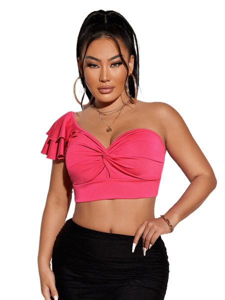 

sxy twist front one shoulder s46f#, White