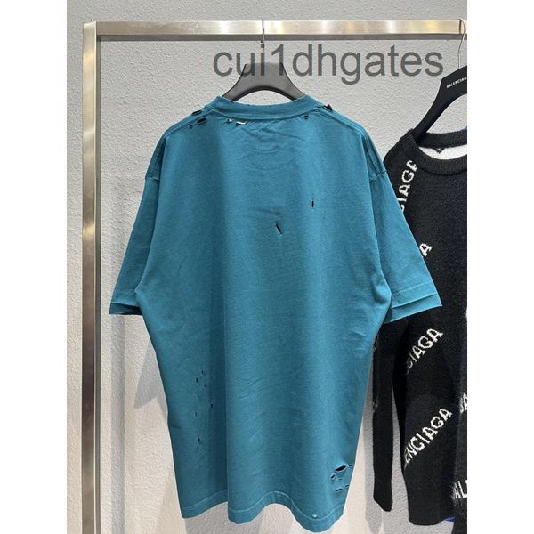 

2022 designer bal t shirt oem tail order direct supply] 2022 new lake blue bb scissors b home short sleeved t-shirt for men and women 66mh, White;black