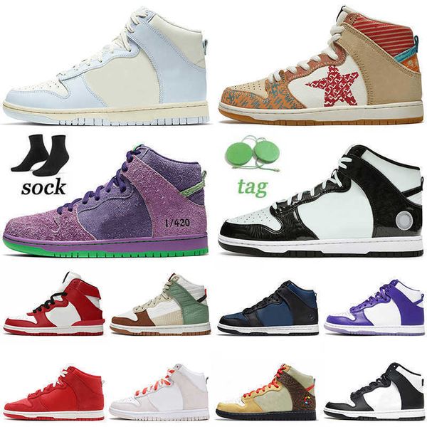 

og sb high casual shoes designer womens mens low trainers first use varsity purple panda red spartan green university gold syracuse chicago, Black