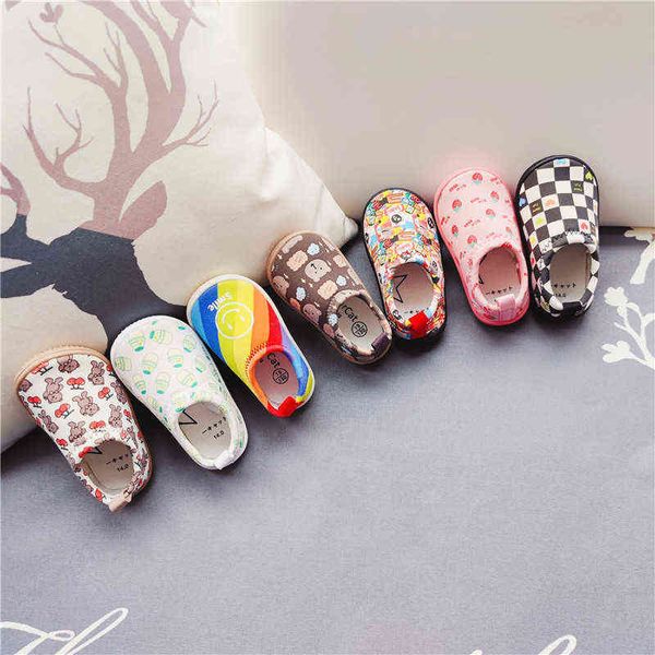 

spring elastic canvas soft soled walking one foot on kindergarten indoor men's and women's baby shoes children's toddler shoe