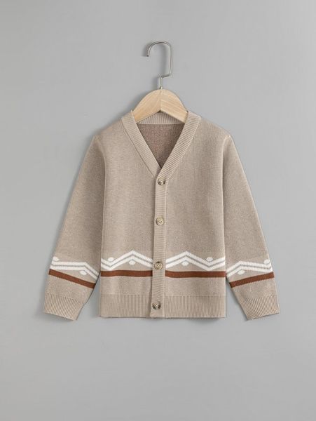 

toddler boys chevron and striped pattern cardigan she01, Blue