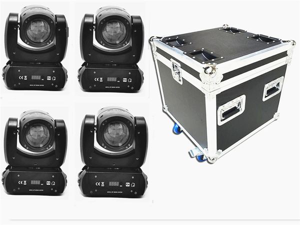 4 Stück 120 W Moving-Head-Beam und Flightcase-Muster mit 8 rotierenden Prismen, superhell, einstellbar, DMX-Sound aktiviert, perfekt für die Bühne