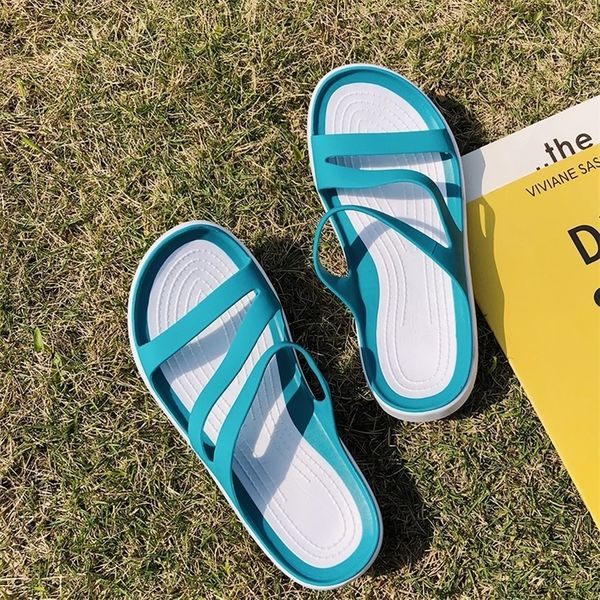 

women shoes sandals solid color garden casual slipper jelly shoe sports antiskid beach sandals platform slippers 220607, Black
