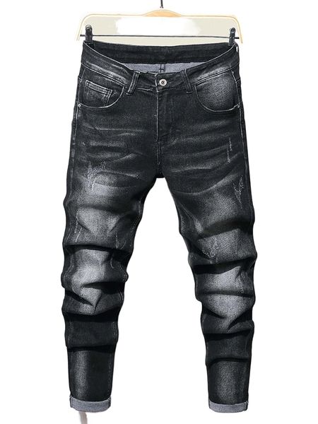 

men bleach wash cat scratch jeans v8cj#, Blue