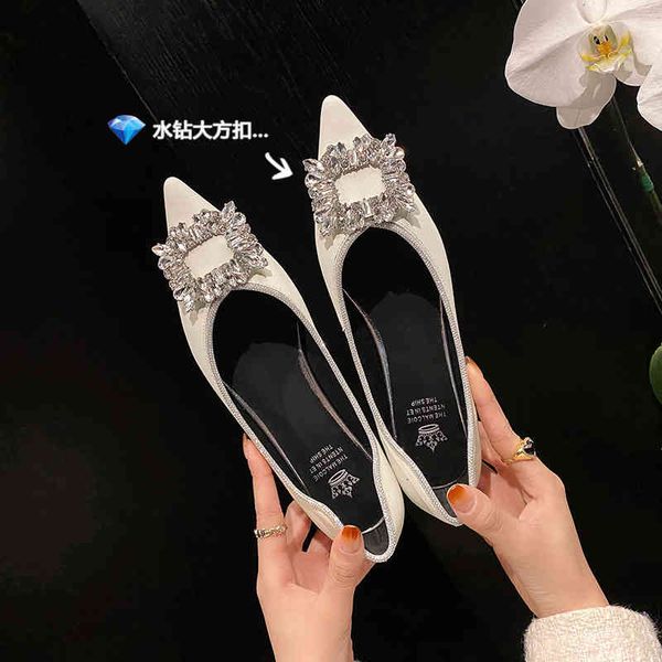 

boots spring and summer flat shoes black versatile work shoes square buckle four seasons single trfx