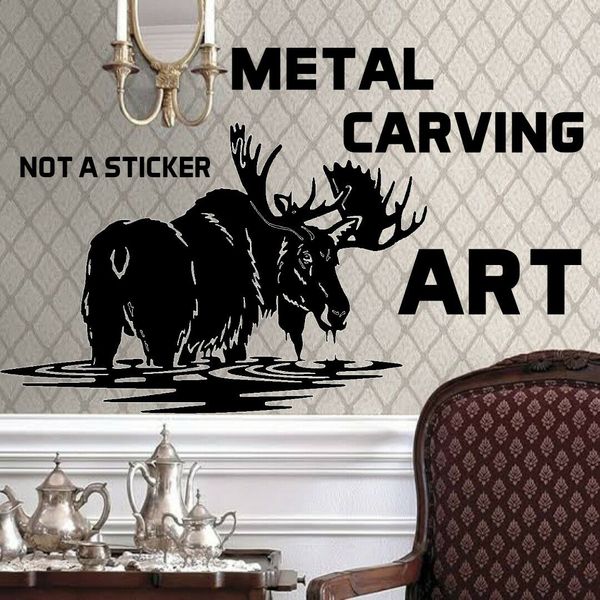Metal Wall Art, Metal Moose Art, Nature Wall Art, Metal Moose Decor