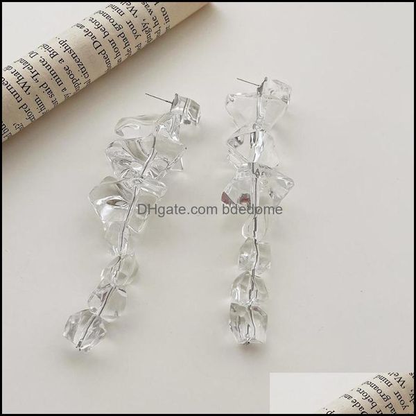 

dangle chandelier earrings jewelry hyperbole transparent arcylic long for women irregar geometric han dhf4s, Silver