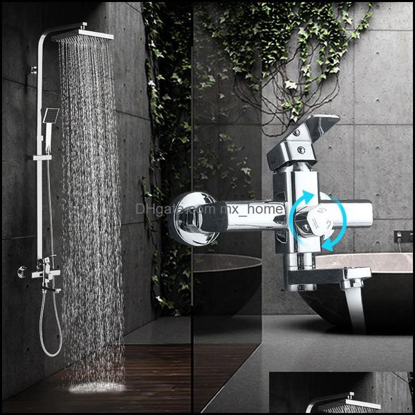 Moderne Chrom-Regendusche-Wasserhahn, Einhand-Badewannen-Mischbatterie, Wandmontage, Drop-Lieferung 2021, Badezimmer-Sets, Wasserhähne, Duschen, Accs H