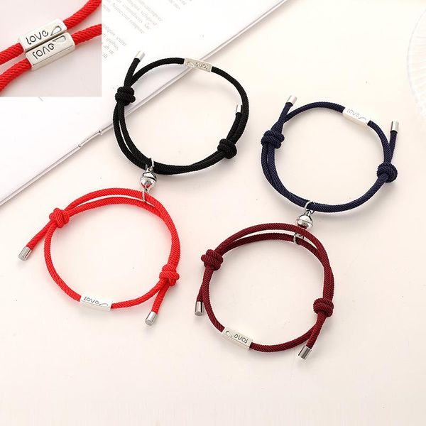 

valentines day matching bracelets lover strands heart magnetic knitted bracelet sets couple relationship evidence of love milacan, Black