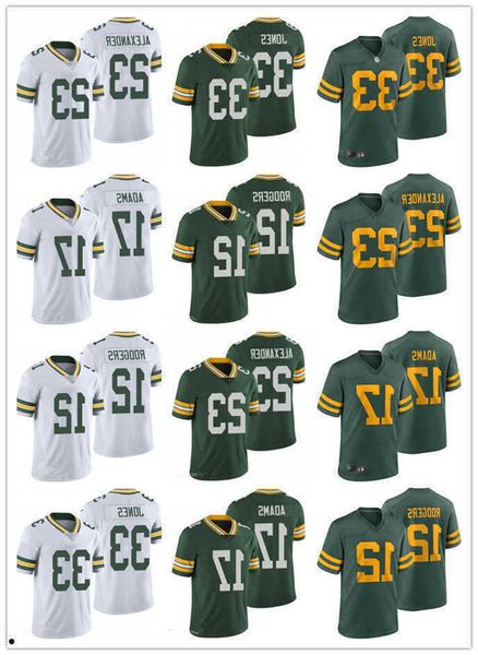

football jerseys green bay''packers''12 aaron rodgers 23 jaire alexander 33 aaron jones, Black;red