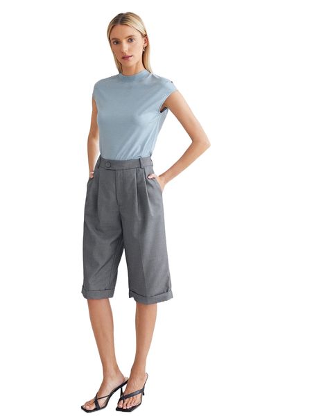 

motf premium viscose capris pants 38xf#, Black;white
