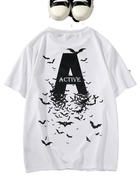 

men bat & letter graphic tee b9jo#, White;black