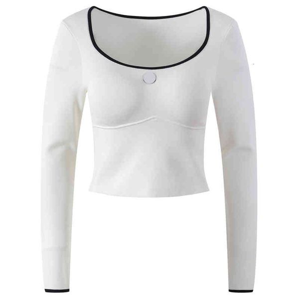 

women's knits tees early spring fashion age reduced low round neck sweater women's simple temperament pullover k1b1, White