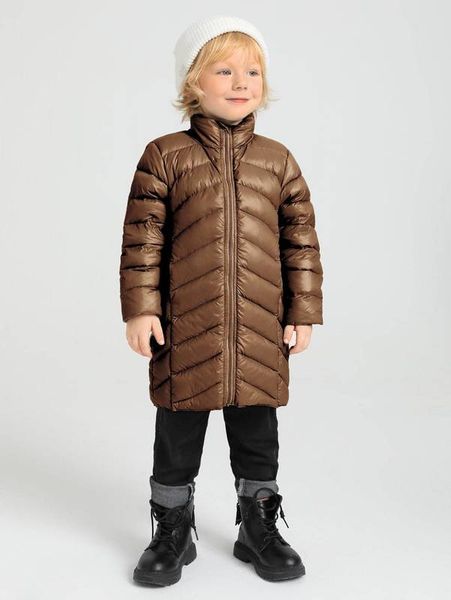 

toddler boys zip up stand neck down coat she, Blue;gray