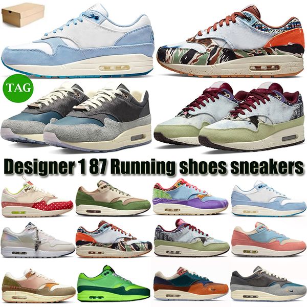 

1 87 og running shoes classic 1s designer blueprint far out heavy light madder root oregon duck men women outdoor sports sneakers size 36-47