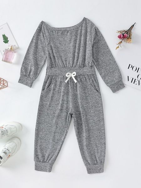 

toddler girls raglan sleeve drawstring waist jumpsuit she, Blue