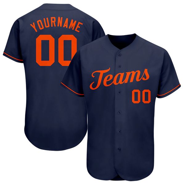 

custom navy orange authentic baseball jersey, Blue;black