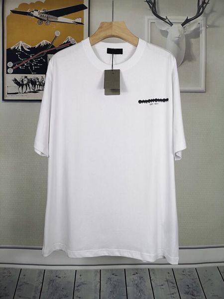 

2022ss designer trendy t-shirt chest lettering laminated print short sleeve high street loose oversized casual tee 100% cotton for men and, Black;brown