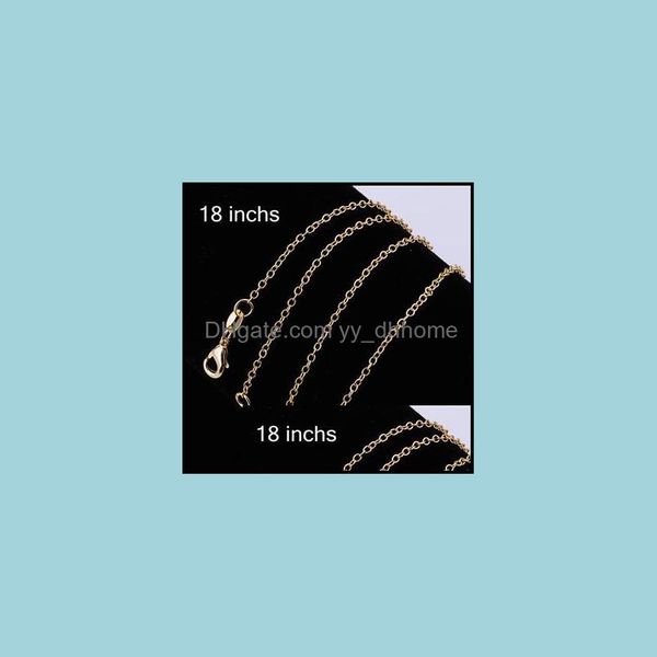 

chains necklaces pendants jewelry 1mm thin 18k gold plated rolo/rollo chain necklace 925 stamp lobster clasp wholesale for pendant c003 dr, Silver