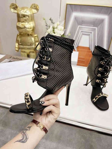 

boots cm thick high heel gladiator sandals fashionable party cliff open end cross rope sling summer 10.5, Black